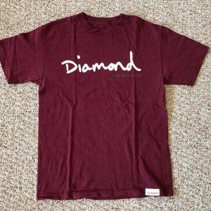 Diamond Supply Co OG Script Tee Sz M Burgundy